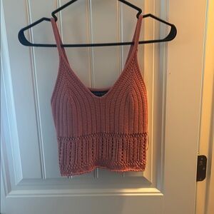 Streetwear Society Pink Ribbed Crop Camisole
